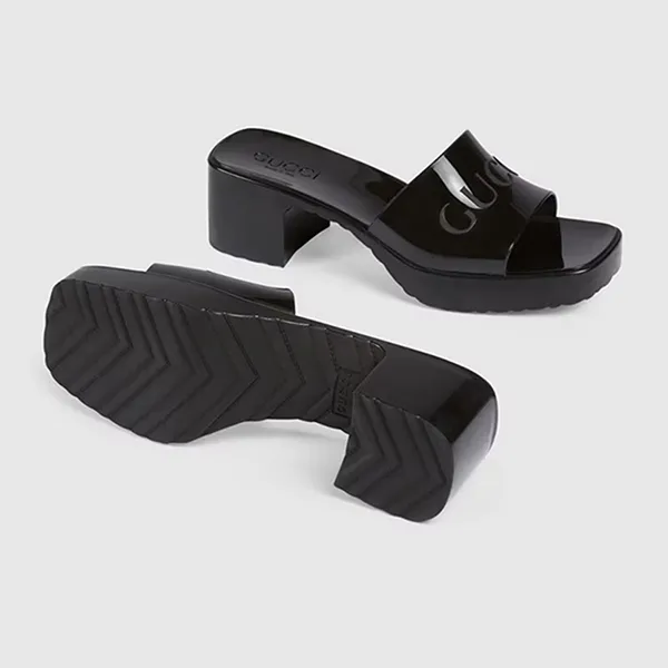 Dép Cao Gót Nữ Gucci Rubber Slide Black 624730 J8700 1000 Màu Đen Size 37 - Dép - Vua Hàng Hiệu