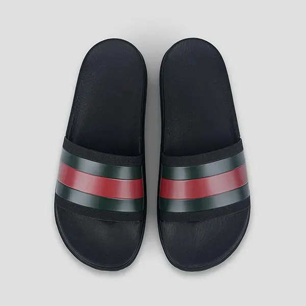 Dép Nam Gucci Webb Rubber Slide Sandal 429469 GIB10 1098 Màu Đen Size 39 - Dép - Vua Hàng Hiệu