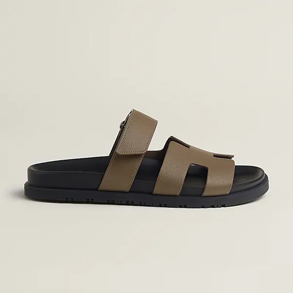 Dép Hermès Chypre Sandal Étoupe Màu Nâu/Đen Size 39 - Dép - Vua Hàng Hiệu
