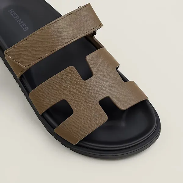 Dép Hermès Chypre Sandal Étoupe Màu Nâu/Đen Size 39 - Dép - Vua Hàng Hiệu