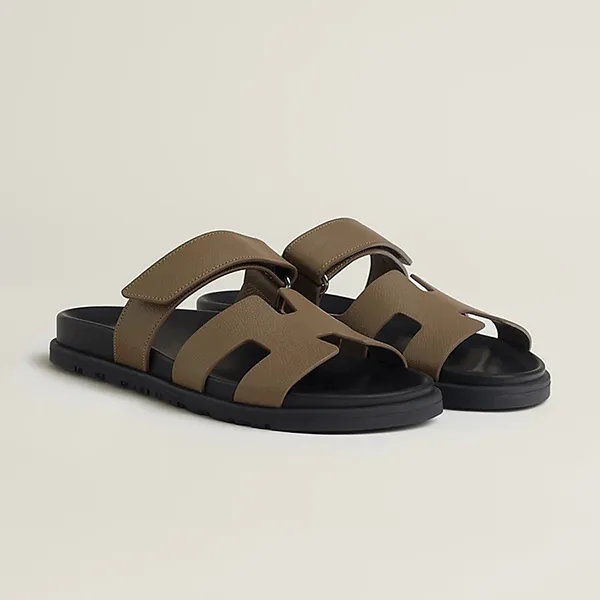 Dép Hermès Chypre Sandal Étoupe Màu Nâu/Đen Size 39 - Dép - Vua Hàng Hiệu