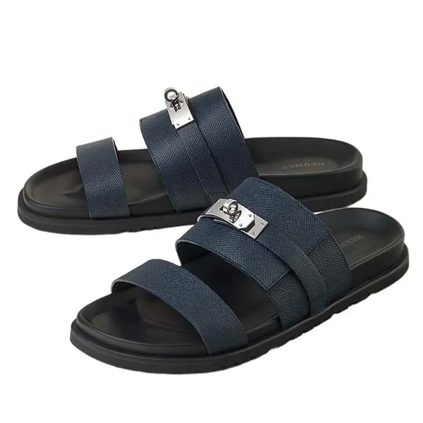 Dép Nam Hermès Jackson Sandal H242949ZHI2395 Màu Navy Size 42 - Dép - Vua Hàng Hiệu