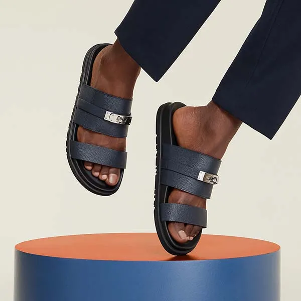 Dép Nam Hermès Jackson Sandal H242949ZHI2395 Màu Navy Size 42 - Dép - Vua Hàng Hiệu