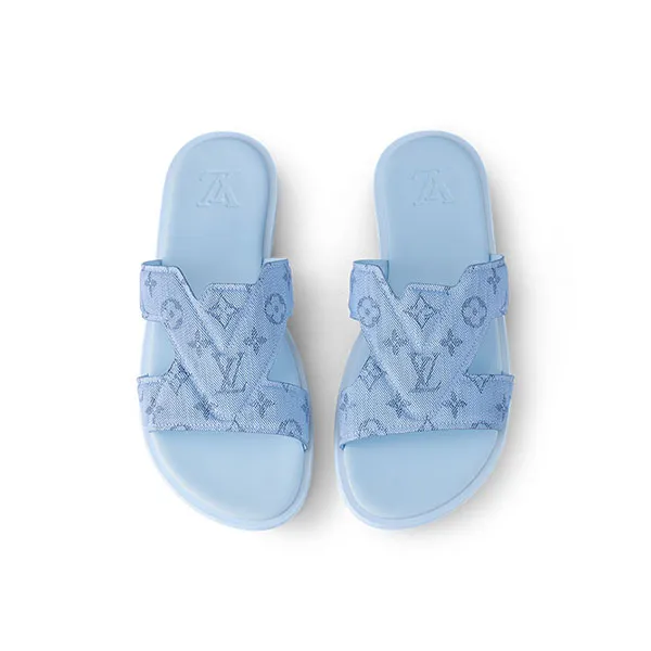 Dép Louis Vuitton LV Oasis Mule 1ACVYW Màu Xanh Blue Size 5