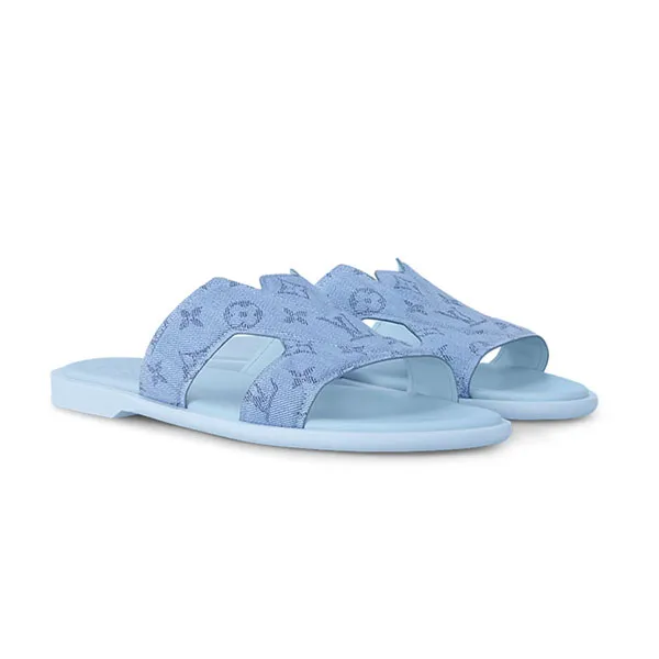 Dép Louis Vuitton LV Oasis Mule 1ACVYW Màu Xanh Blue Size 5