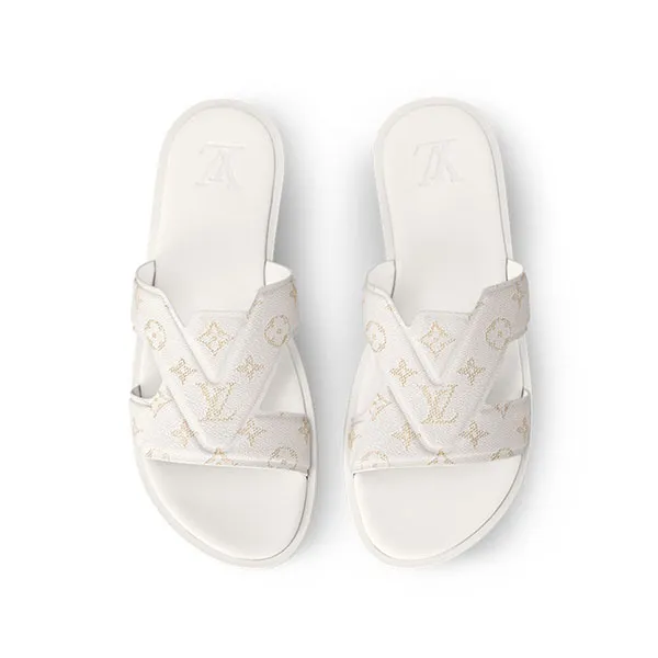 Dép Louis Vuitton LV Oasis Mule 1AHSE7 Màu Trắng Kem Size 5