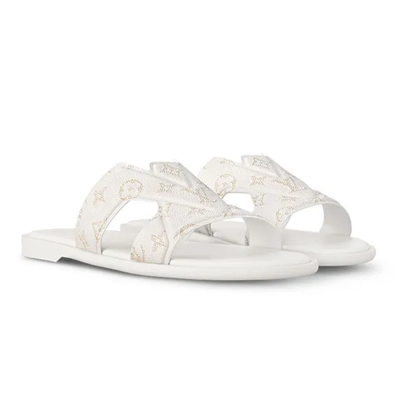 Dép Louis Vuitton LV Oasis Mule 1AHSE7 Màu Trắng Kem Size 5