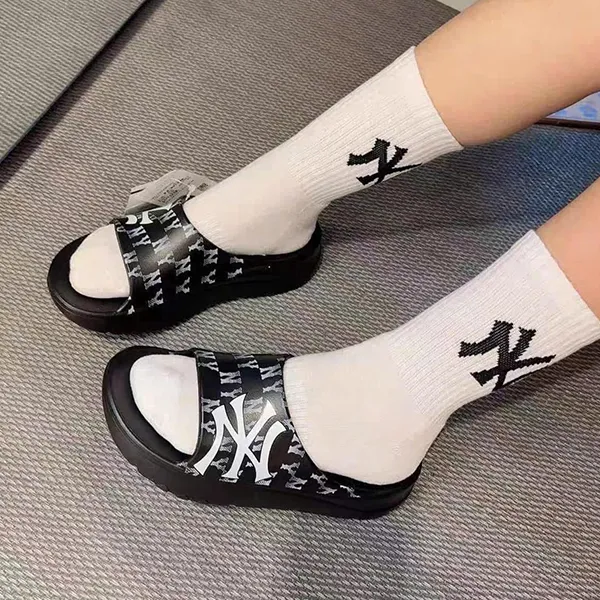 Dép MLB Chunky Sliders Classic Monogram NY 3ALPCSS33 50BKS Màu Đen Size 230