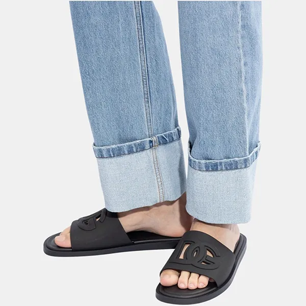 Dép Nam Dolce & Gabbana D&G Rubber Beachwear Sliders CS2215AN99480999 Black Màu Đen Size 39 - Dép - Vua Hàng Hiệu