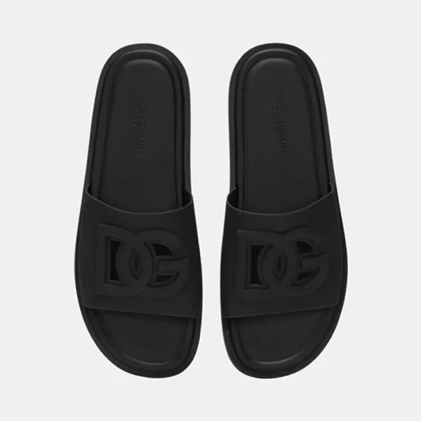 Dép Nam Dolce & Gabbana D&G Rubber Beachwear Sliders CS2215AN99480999 Black Màu Đen Size 39 - Dép - Vua Hàng Hiệu