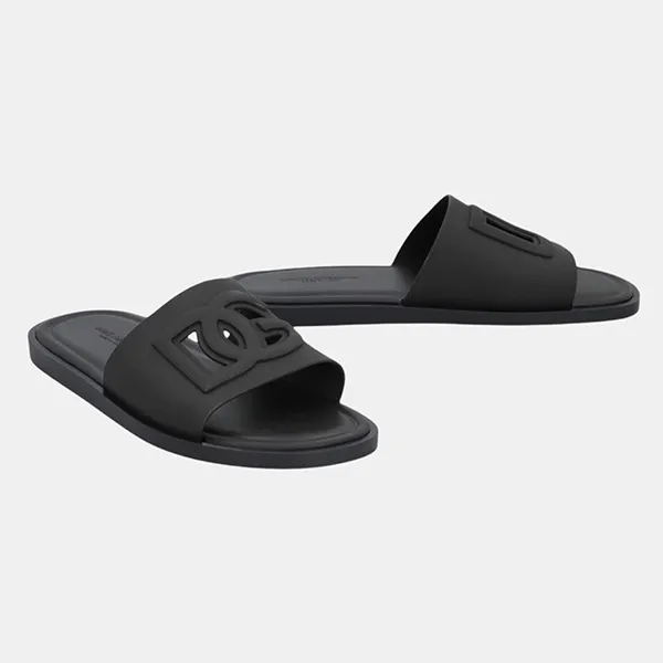 Dép Nam Dolce & Gabbana D&G Rubber Beachwear Sliders CS2215AN99480999 Black Màu Đen Size 39 - Dép - Vua Hàng Hiệu