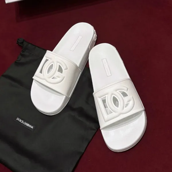 Dép Nam Dolce & Gabbana D&G White Millennials Beachwear Sliders CS1886 AO666 8B930 Màu Trắng Size 39