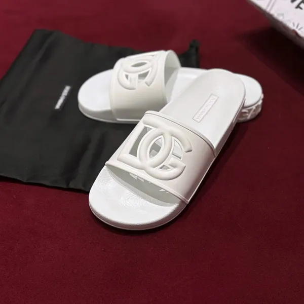 Dép Nam Dolce & Gabbana D&G White Millennials Beachwear Sliders CS1886 AO666 8B930 Màu Trắng Size 39