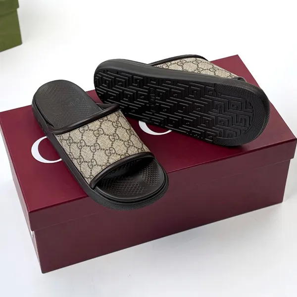 Dép Nam Gucci In Brown 816356 96GI0 9744 Màu Nâu Đen Size 39