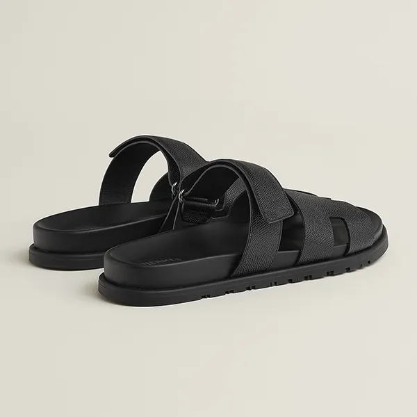 Dép Nam Hermès Chypre Sandal Black Màu Đen Size 41 - Dép - Vua Hàng Hiệu