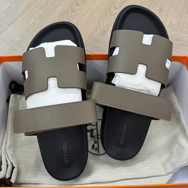Dép Nam Hermès Chypre Sandal Grey Màu Xám Nâu Size 42 - Dép - Vua Hàng Hiệu