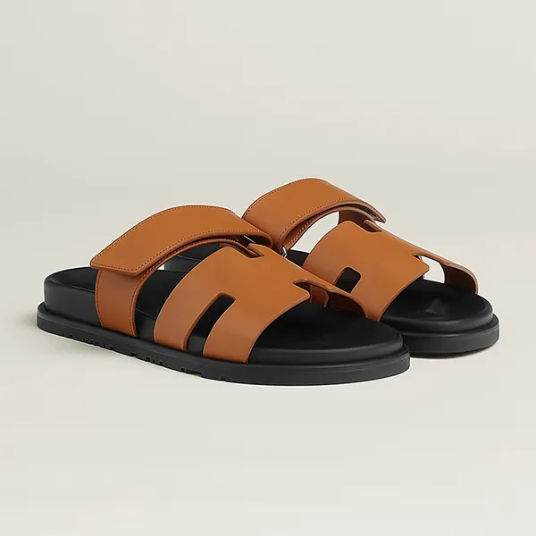 Dép Nam Hermès Chypre Sandal Màu Nâu Đen Size 42.5 - Dép - Vua Hàng Hiệu