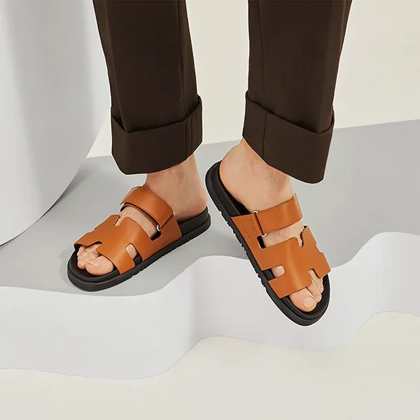Dép Nam Hermès Chypre Sandal Màu Nâu Đen Size 42.5 - Dép - Vua Hàng Hiệu