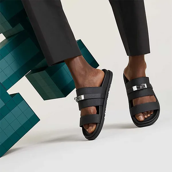 Dép Nam Hermès Jackson Sandal Màu Đen Size 40