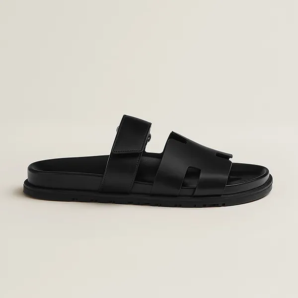 Dép Nam Hermès Sandal Chypre Màu Đen Size 42
