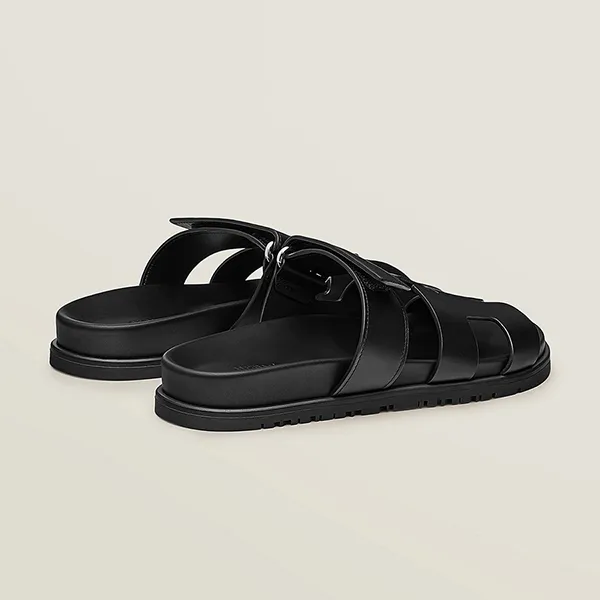 Dép Nam Hermès Sandal Chypre Màu Đen Size 42