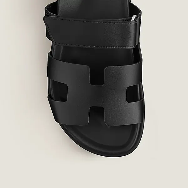 Dép Nam Hermès Sandal Chypre Màu Đen Size 42