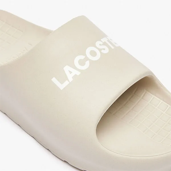 Dép Nam Lacoste Men's Branded Serve Slide 47CMA0015 18C Màu Kem Size 39.5