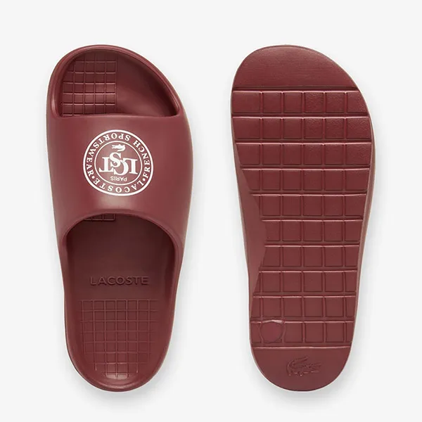 Dép Nam Lacoste Men's Serve Slide 2.0 48CMA0011 2H2 Màu Đỏ Đô Size 42