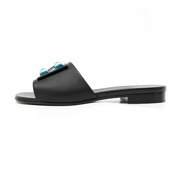 Dép Nữ Hermès Black Calfskin Dune Sandals Màu Đen Size 37 - Dép - Vua Hàng Hiệu