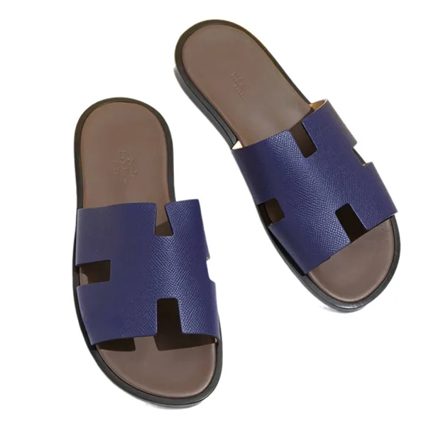 Dép Nữ Hermès Epsom Leather Sandal Màu Xanh - Nâu Size 42 - Dép - Vua Hàng Hiệu