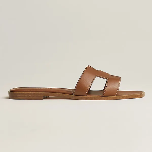 Dép Nữ Hermès Oran Sandal Gold H021056Z 03340 Màu Nâu Size 36