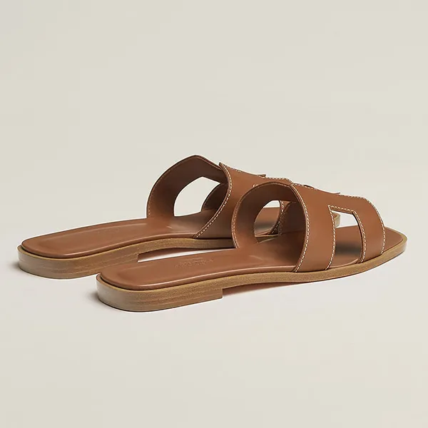 Dép Nữ Hermès Oran Sandal Gold H021056Z 03340 Màu Nâu Size 36