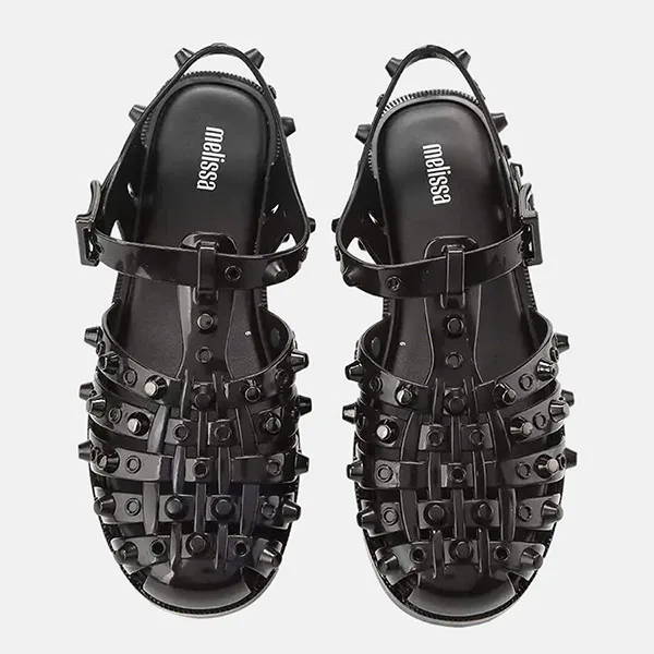 Dép Sandal Melissa MLS Đinh Tán 91490SH806A23DGS Màu Đen Size 40