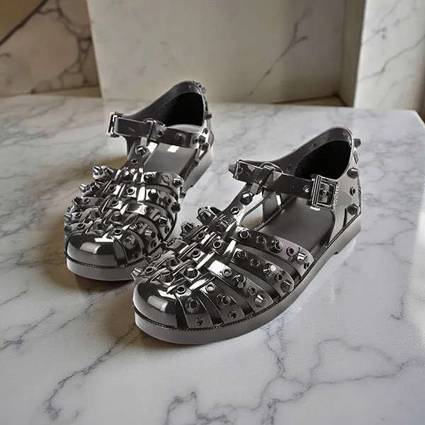 Dép Sandal Melissa MLS Đinh Tán 91490SH806A23DGS Màu Đen Size 40