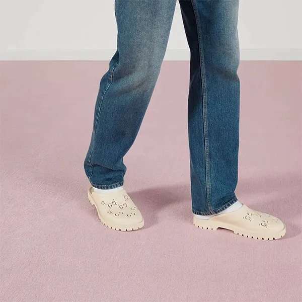 Dép Sục Nam Gucci Slip On Sandal 655517 JFB00 9022 Màu Trắng Kem Size 5 - Dép - Vua Hàng Hiệu