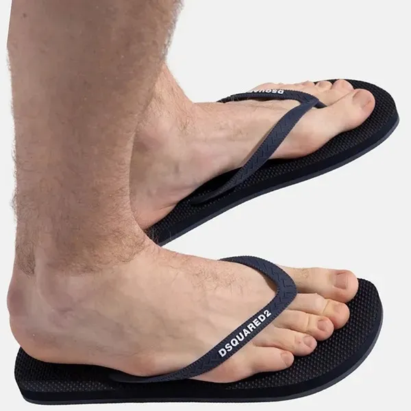 Dép Xỏ Ngón Nam Dsquared2 Flip Flop Màu Đen Xanh Navy Size 40