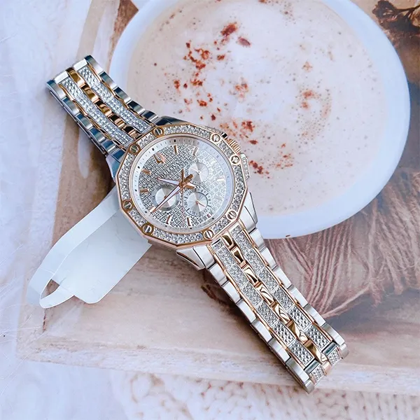 Đồng Hồ Nam Bulova Crystal Watch 98C133 Màu Bạc Phối Vàng Hồng