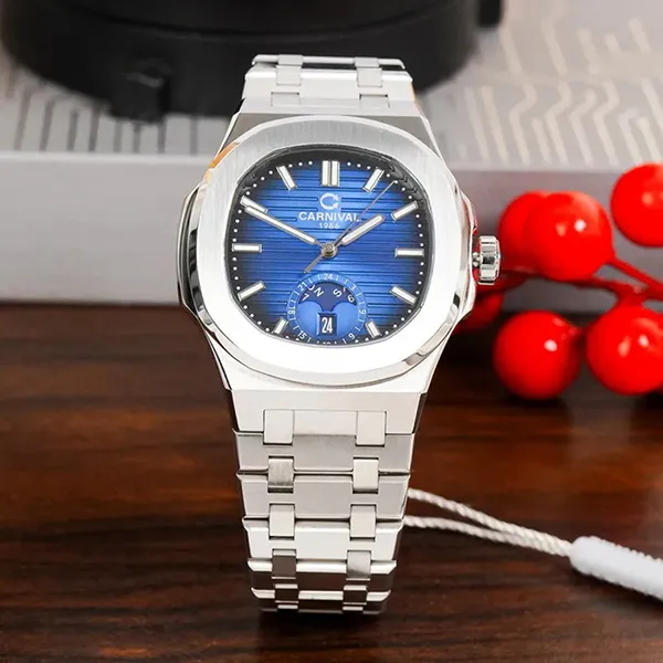 Đồng Hồ Nam Carnival 8110G1-VT-X Màu Bạc Xanh
