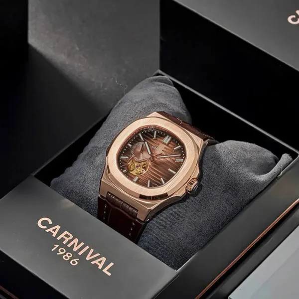 Đồng Hồ Nam Carnival 8159G-VH-DD-N Màu Nâu - Vàng Hồng