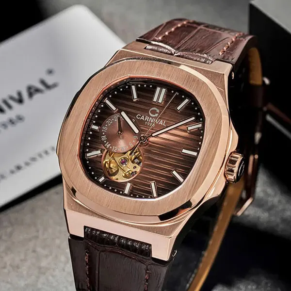 Đồng Hồ Nam Carnival 8159G-VH-DD-N Màu Nâu - Vàng Hồng