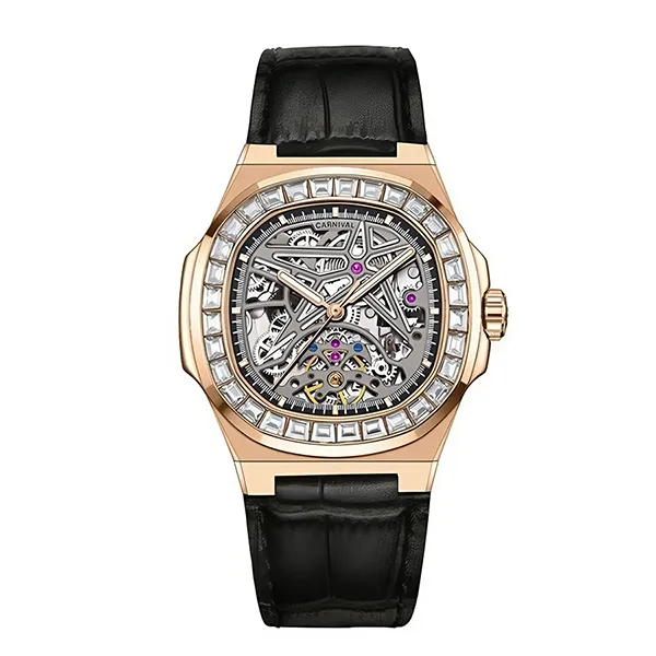 Đồng Hồ Nam Carnival Automatic Watch 8118G2-VH-DD-T Màu Đen/Vàng Hồng