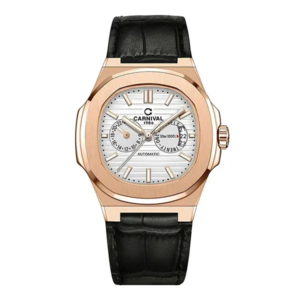 Đồng Hồ Nam Carnival Automatic Watch 8158G-VH-DD-T Màu Đen/Trắng