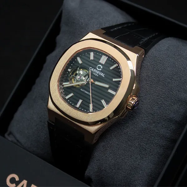 Đồng Hồ Nam Carnival Black Dial Automatic Watch 8128G1-VH-DD-D Màu Đen Vàng Hồng - Đồng hồ - Vua Hàng Hiệu
