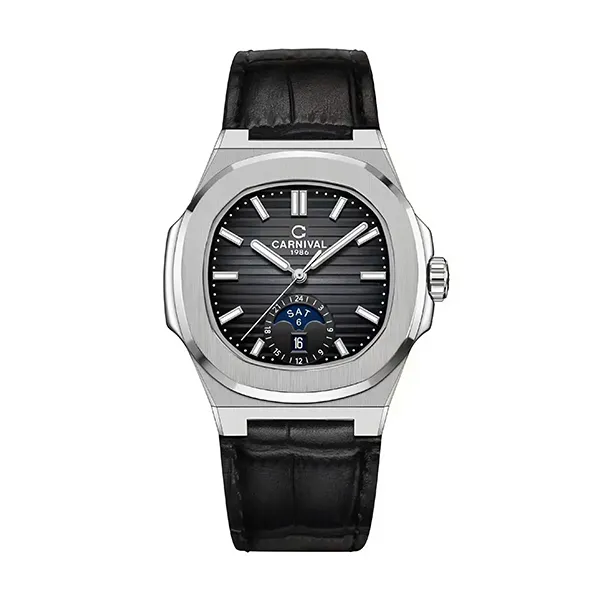 Đồng Hồ Nam Carnival Black Dial Watch 8110G1-VT-DD-D Màu Bạc Đen - Đồng hồ - Vua Hàng Hiệu