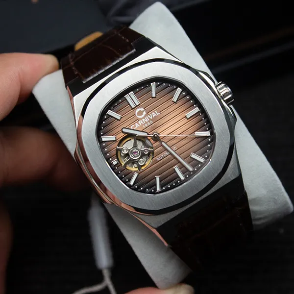 Đồng Hồ Nam Carnival Brown Dial Automatic Watch 8128G1-VT-DD-X Màu Bạc Nâu - Đồng hồ - Vua Hàng Hiệu