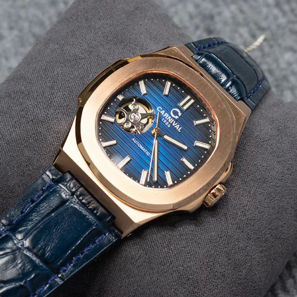 Đồng Hồ Nam Carnival Navy Dial Automatic Watch 8128G1-VH-DD-X Màu Xanh Navy Vàng Hồng