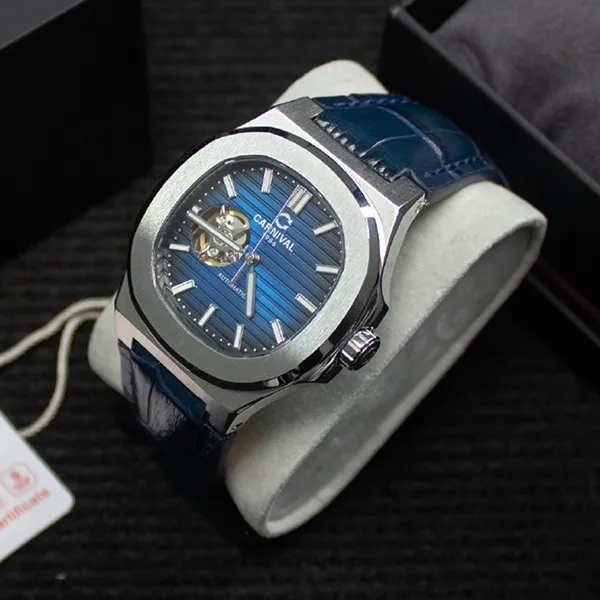 Đồng Hồ Nam Carnival Navy Dial Automatic Watch 8128G1-VT-DD-X Màu Bạc Xanh Navy