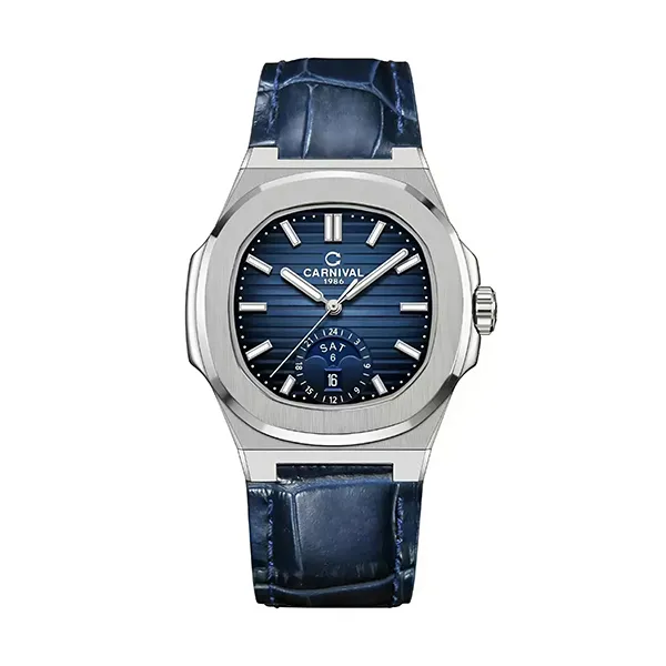 Đồng Hồ Nam Carnival Navy Dial Watch 8110G1-VT-DD-X Màu Bạc Xanh Navy