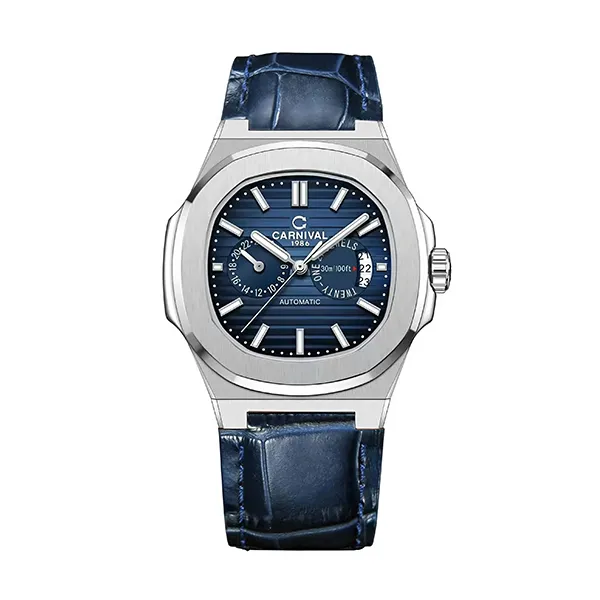 Đồng Hồ Nam Carnival Navy Dial Watch 8158G-VT-DD-X Màu Bạc Xanh Navy