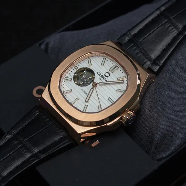 Đồng Hồ Nam Carnival Silver Dial Automatic Watch 8128G1-VH-DD-T Màu Bạc Vàng Hồng